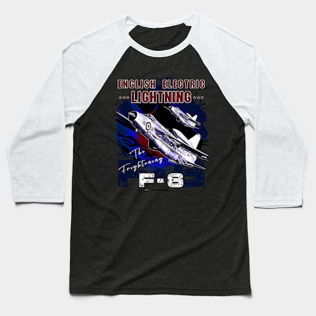 English Electric Lightning F-6 British Vintage Fighter Jet Baseball T-Shirt by aeroloversclothing